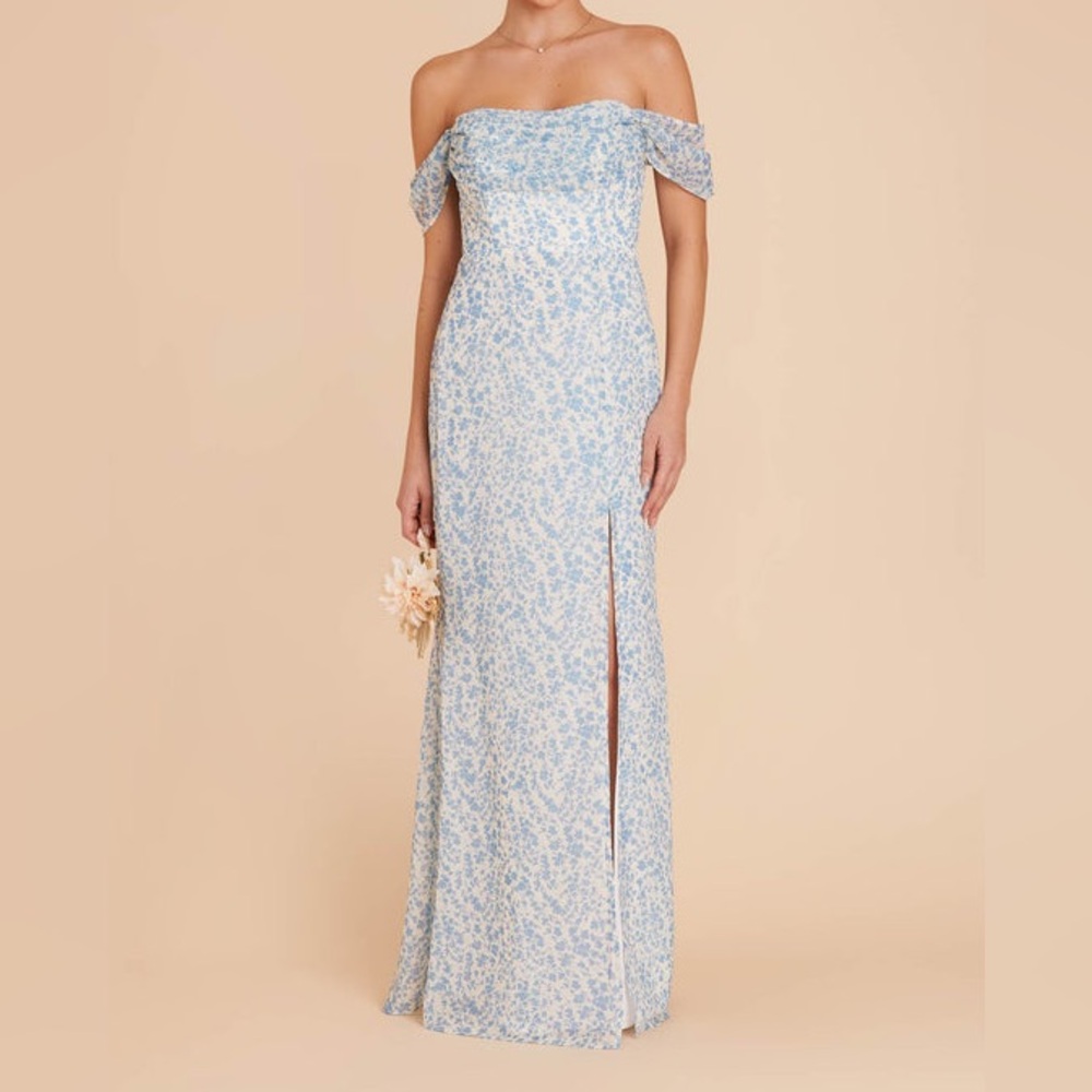 Birdh Grey Blue Ditsy Floral Dress